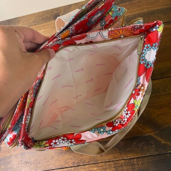 LeSportSac x Tokidoki Colorful Floral Tote Bag Purse Top Handle Weekender RARE - Picture 8 of 14